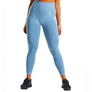 Gymshark High Waisted Blue Scrunch Leggings